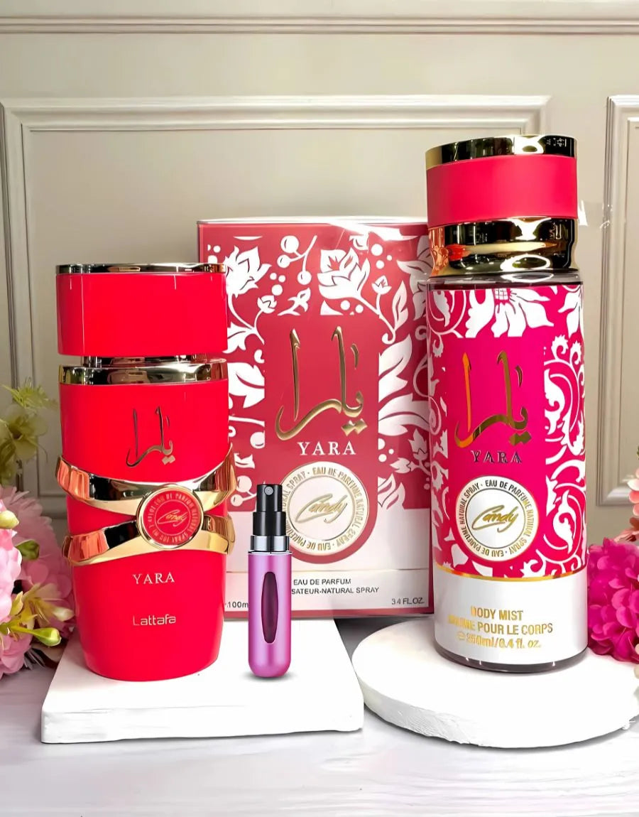 MEGA COMBO YARA CANDY + SPLAHS CANDY 250ML + PERFUMERO